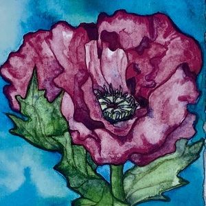 “Poppy” Watercolor Notecard